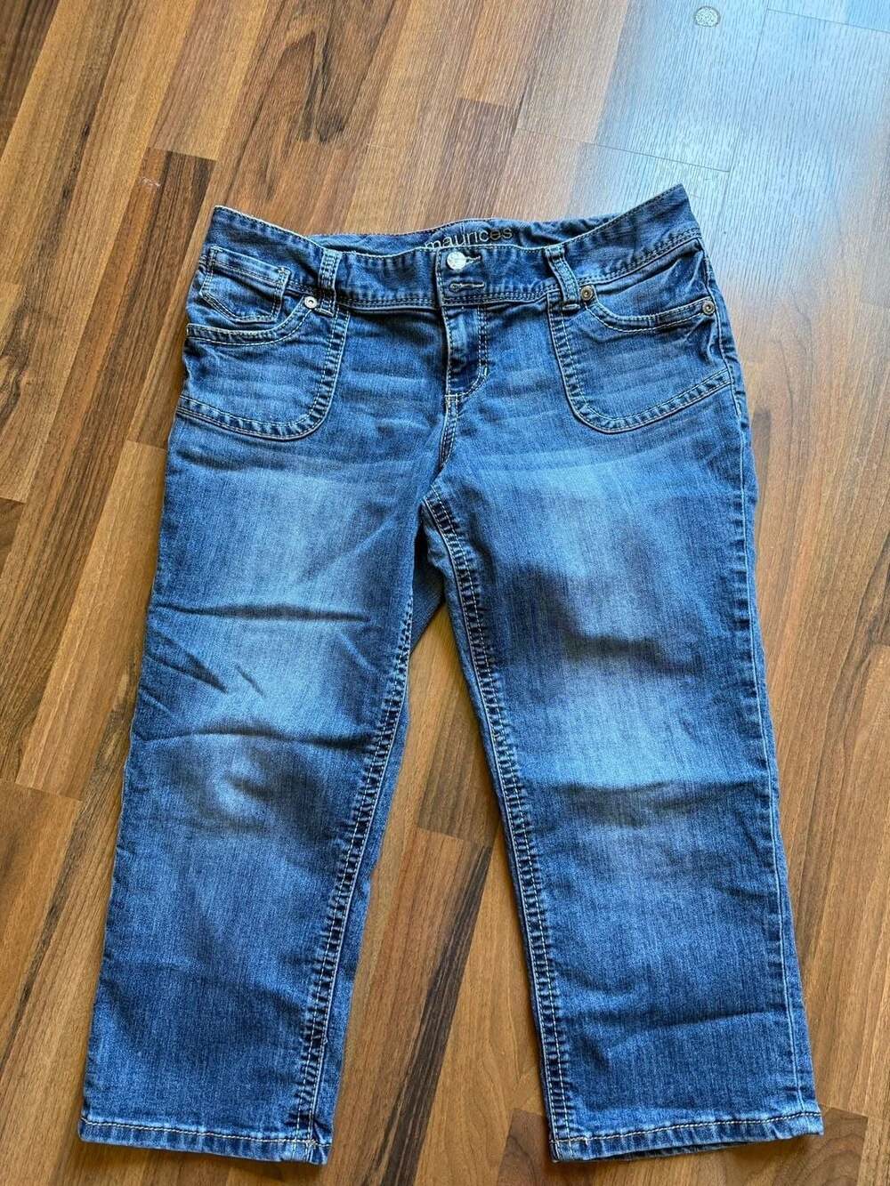 Maurices Arianna Mid-Rise Medium Wash Denim Crop Jeans